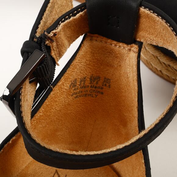 Naturalizer Womens 7.5M Espadrilles Waverly Black Platform Shoes Ankle Buckle - Picture 7 of 8